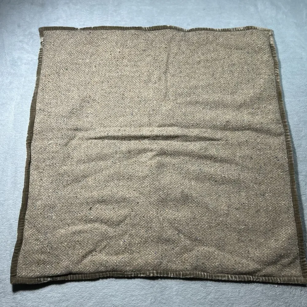 Polo Ralph Lauren 100% Wool Pillow Cover Only 26x26 Herringbone Bedford Hunt